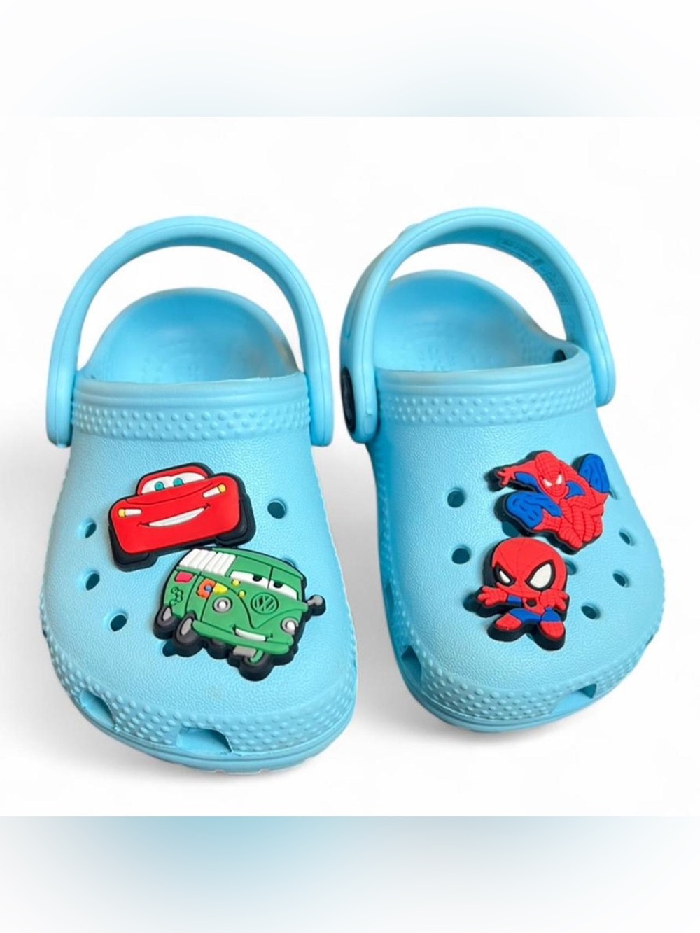 Kids Light Blue Slip-On Crocs with Fun Character Charms
